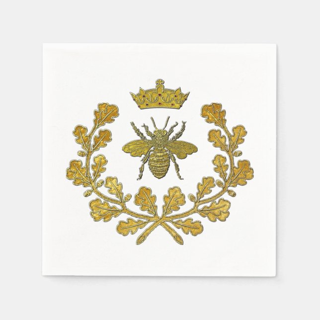 Serviette En Papier Royal Bee Crest & Your Color (Devant)