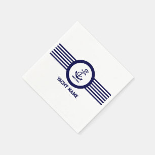 Serviette En Papier Royal bleu nautique ancre rayures serviettes