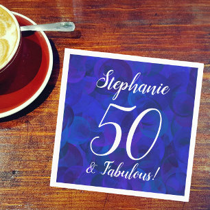 Serviette En Papier Royal Blue 50 et fabuleux Anniversaire Napkins