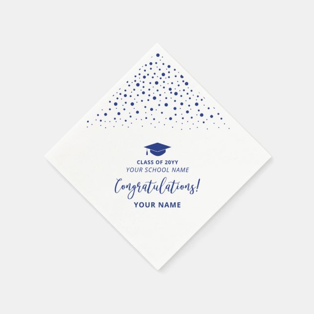 Serviette En Papier Royal Blue Class of School Graduation Party (Coin)