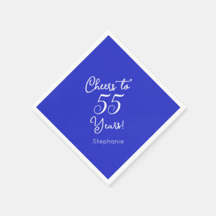Serviette En Papier Royal Blue encourage à 55 ans 55e anniversaire fêt