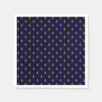 Royal Blue Fleur De Lis Motif