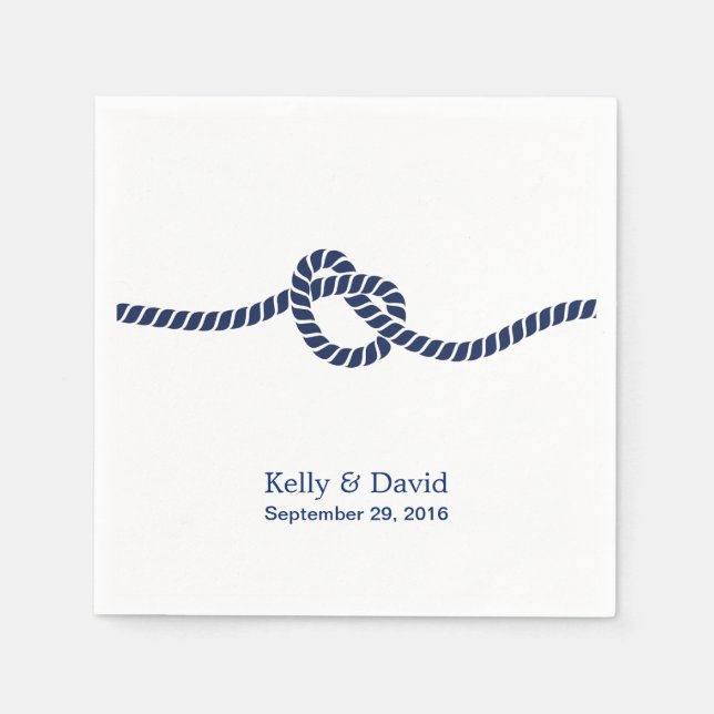 Serviette En Papier Royal Blue Tying Mariage de noeud (Devant)
