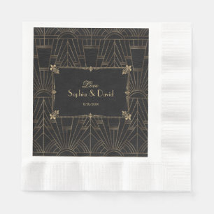 Serviette En Papier Royal Fleur-de-Lis Art déco Mariage des années 192