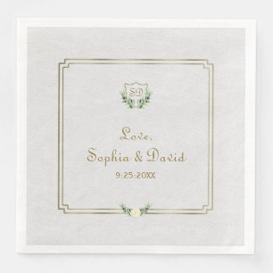 Serviette En Papier Royal Gold Crest Mariage de verdure luxuriante