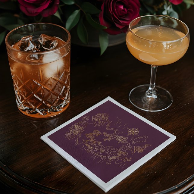 Serviette En Papier Royal Muse Imaginaire médiéval Vieux Monde Carte M (Royal Muse Medieval Fantasy Old World Map Wedding Napkins)