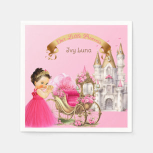 Serviette En Papier Royal Princess Castle Carriage Rose Gold Girl