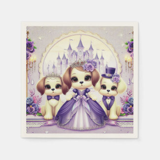 Serviette En Papier Royal Puppy Fairytale - Un rêve de princesse