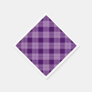 Serviette En Papier Royal Purple Et Blanc Plaid