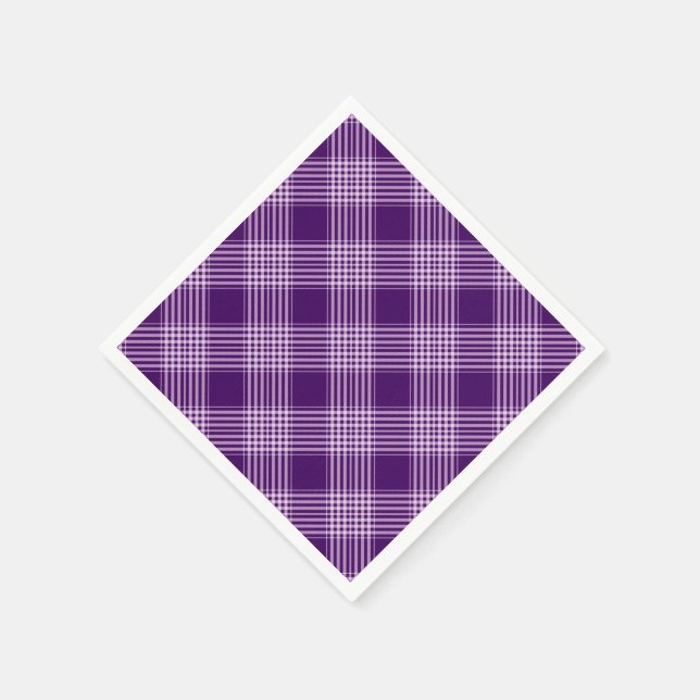 Serviette En Papier Royal Purple Et Blanc Plaid (Coin)