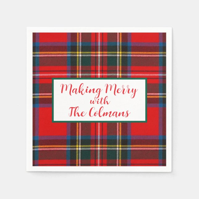 Serviette En Papier Royal Stewart Red Plaid MAKING MERRY  (Devant)