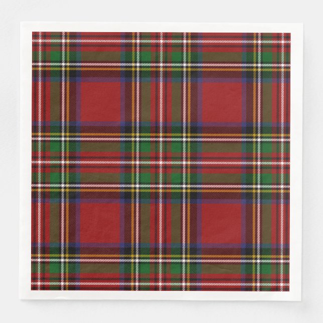 Serviette En Papier Royal Stewart White Standard Dinner Napkins (Devant)