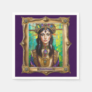 Serviette En Papier Royaume de Mardi Gras Portraits - La Princesse Cré