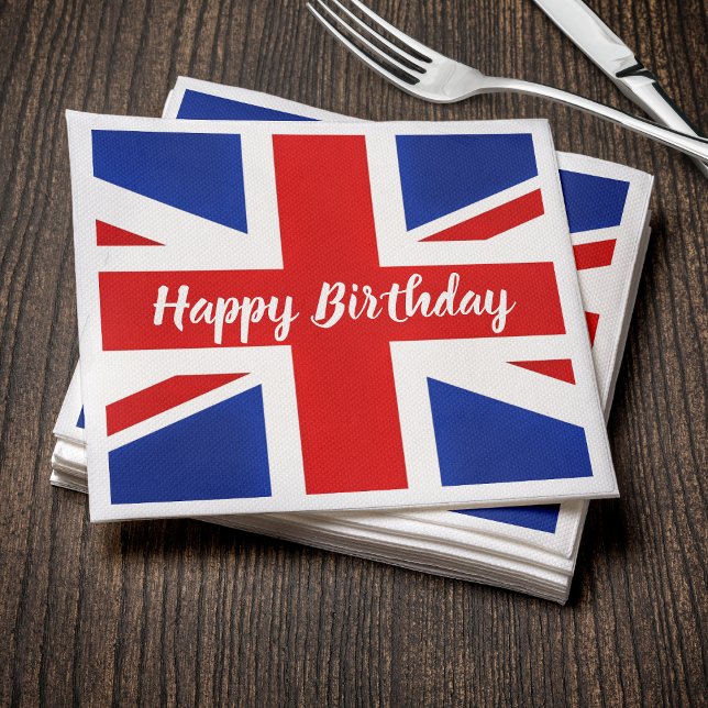 Serviette En Papier Royaume-Uni Royaume-Uni britannique Joyeux anniver (UK United Kingdom British Happy Birthday Napkins
)