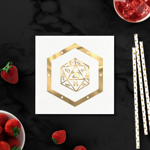 Serviette En Papier RPG Dice Gold Old School Tabletop PnP Roleplayer