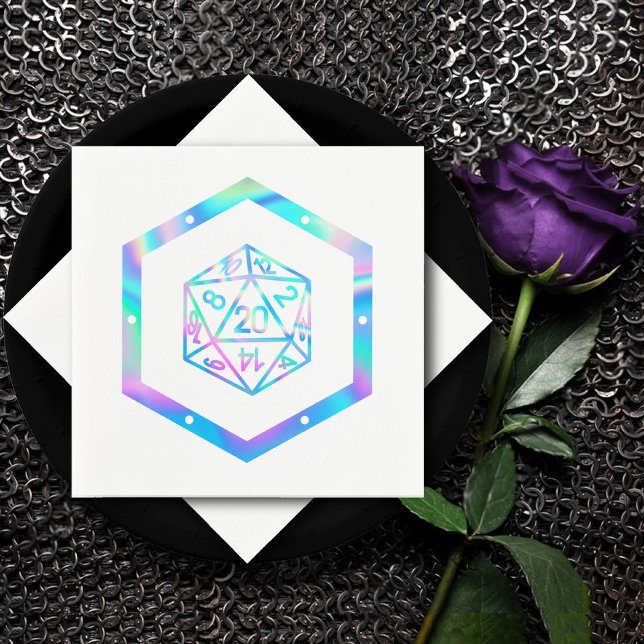 Serviette En Papier RPG Dice | Holo Old School Tabletop PnP Roleplayer (Créateur téléchargé)