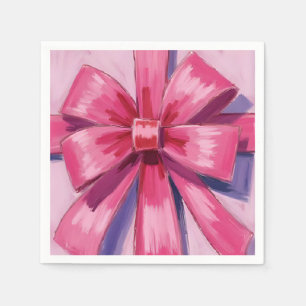 Serviette En Papier Ruban à noeud papillon rose joli aquarelle