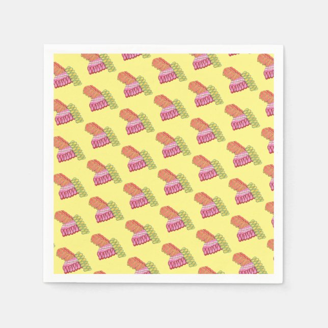 Serviette En Papier Ruban de Noël à l'ancienne Bonbons de Noël Sucré (Devant)