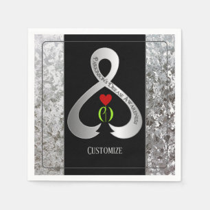 Serviette En Papier Ruban de sensibilisation de Parkinson Noir et arge