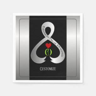 Serviette En Papier Ruban de sensibilisation de Parkinson Noir et arge