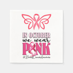 Serviette En Papier Ruban rose pour la sensibilisation au cancer du se