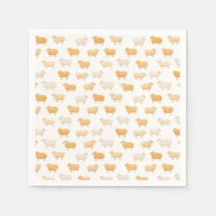 Serviette En Papier Ruban Vintage Mouton Jaune Baby Shower