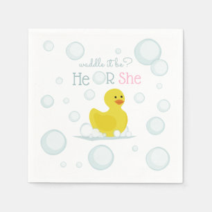 Serviette En Papier Rubber Duck Waddle It Be Gender Reveal