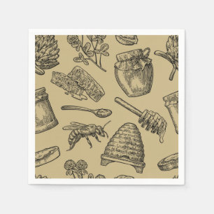 Serviette En Papier Ruche d'abeille à miel Vintage Naturel Organique R