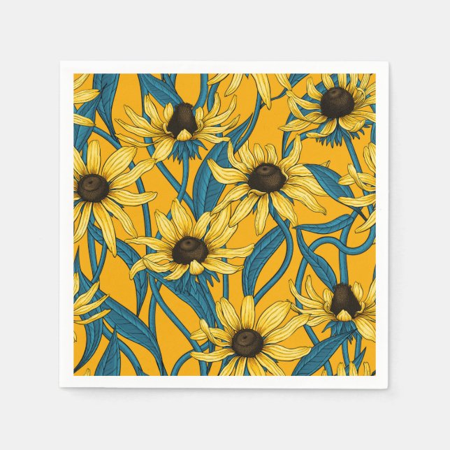 Serviette En Papier Rudbekia jaune (Devant)