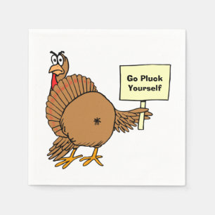Serviette En Papier Rude Thanksgiving Plaisanteries Pun Go Pluck You