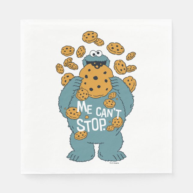 Serviette En Papier Rue Sésame | Cookie Monster - Me Can't Stop (Devant)