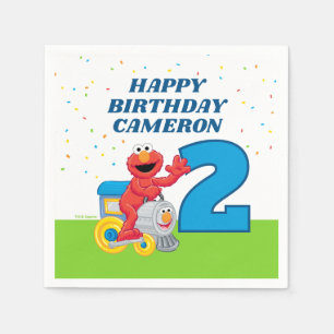 Serviette En Papier Rue Sésame Elmo Chugga Chugga Deux Deux Anniversai