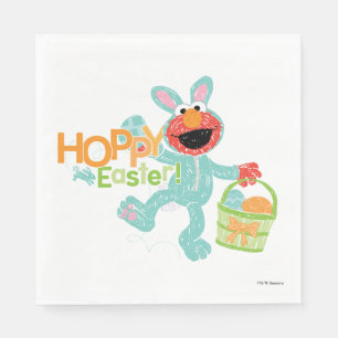 Serviette En Papier Rue Sésame - Elmo   Pâques Hoppy