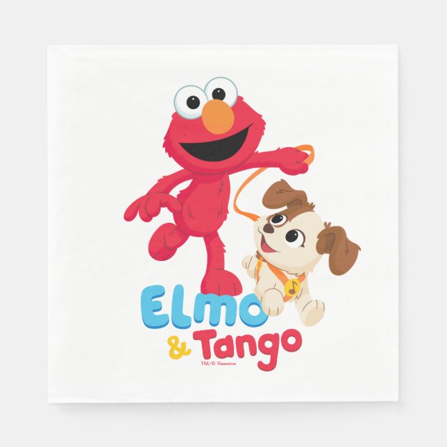 Serviette En Papier Rue Sésame | Elmo & Tango Running (Devant)