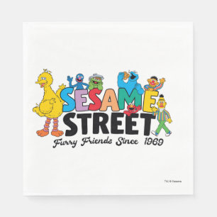 Serviette En Papier Rue Sésame Furry Friends depuis 1969