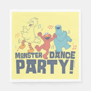 Serviette En Papier Rue Sésame Monster Dance Party