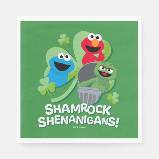 Serviette En Papier Rue Sésame | Shenanigans shamrocks ! (Devant)