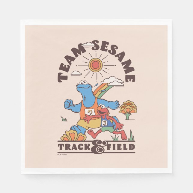 Serviette En Papier Rue Sésame | Team Sesame Track & Field (Devant)