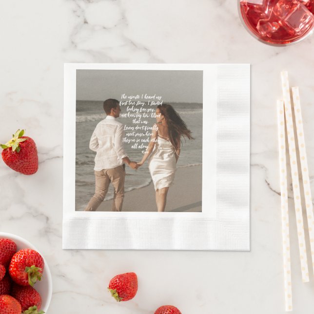 Serviette En Papier Rumi Love Story Ajouter Votre Poème Photo (En situation)