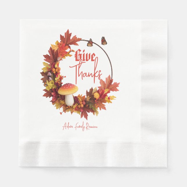 Serviette En Papier Russe automne donner merci (Devant)