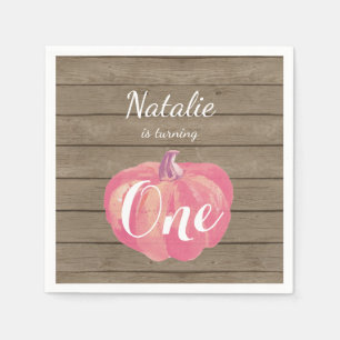 Serviette En Papier Russe Citrouille Automne Premier anniversaire fête