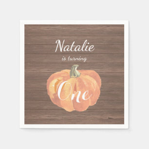 Serviette En Papier Russe Citrouille Automne Première fête d'anniversa