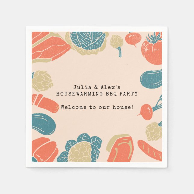 Serviette En Papier Russe Convivial Ménage BBQ Thanksgiving (Devant)