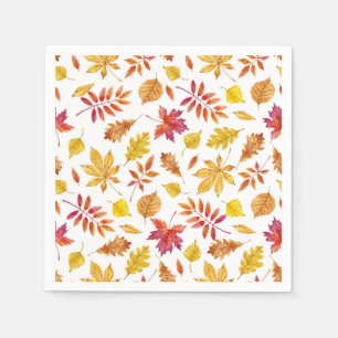 Serviette En Papier Russe d'automne quitte Motif Thanksgiving