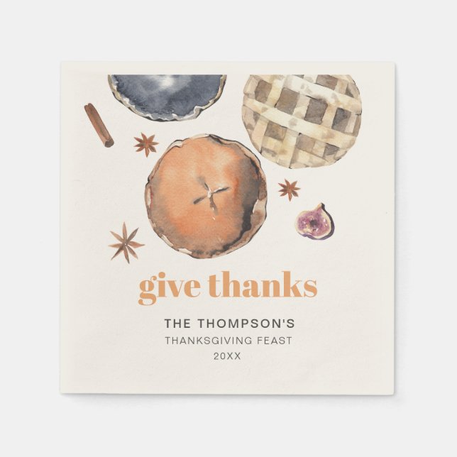 Serviette En Papier Russe Donner Merci Thanksgiving Diner Papier (Devant)