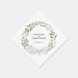 Serviette En Papier Russe Eucalyptus Wreath Mariage de conception diag