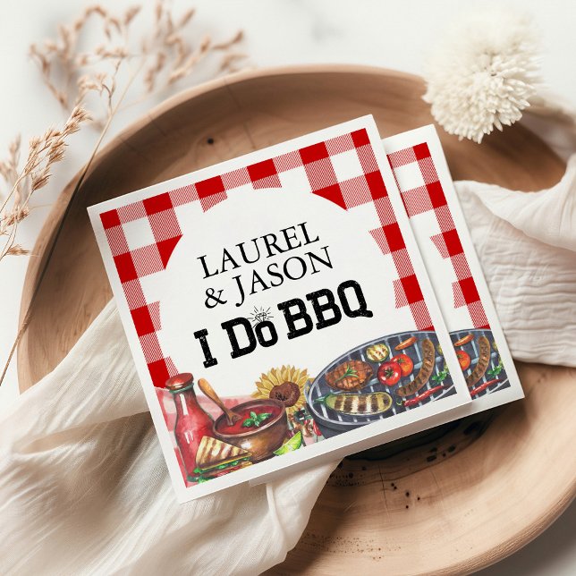 Serviette En Papier Russe I Do BBQ Sunflower Engagement Party (Créateur téléchargé)