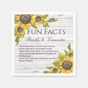 Serviette En Papier Russe Mariage Automne Jaune Tournesol Fun Faits