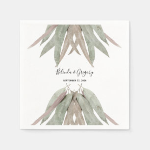 Serviette En Papier Russe Mariage feuille Eucalyptus