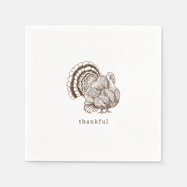 Serviette En Papier Russe minimaliste Thanksgiving Brown (Devant)